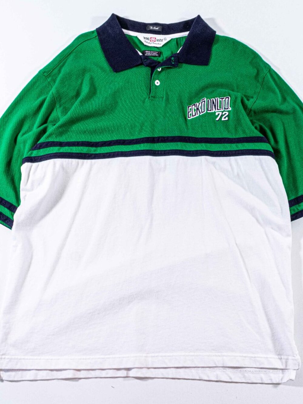 Vintage Ecko Unltd Striped Colorblock Polo Shirt Large Y2K Hip Hop Skate Rave